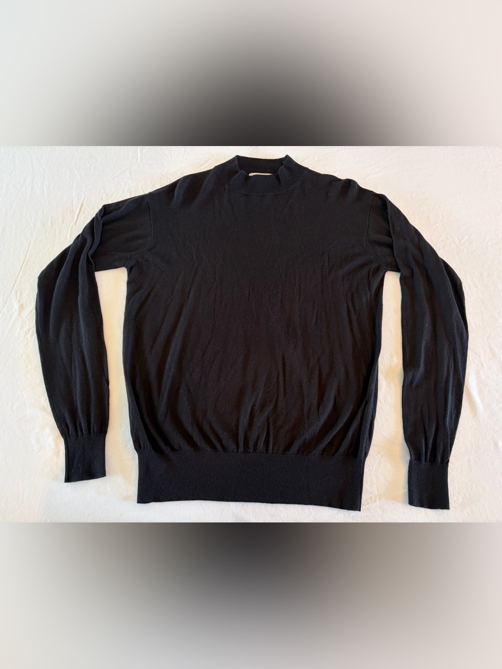 Neiman Marcus Black Mock Neck Men's Sweater
